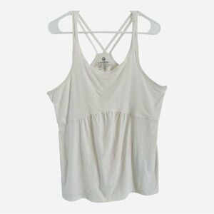 Yoga Tank Top Soma Sport Strappy Women’s XL White Activewear Stretch Crisscross